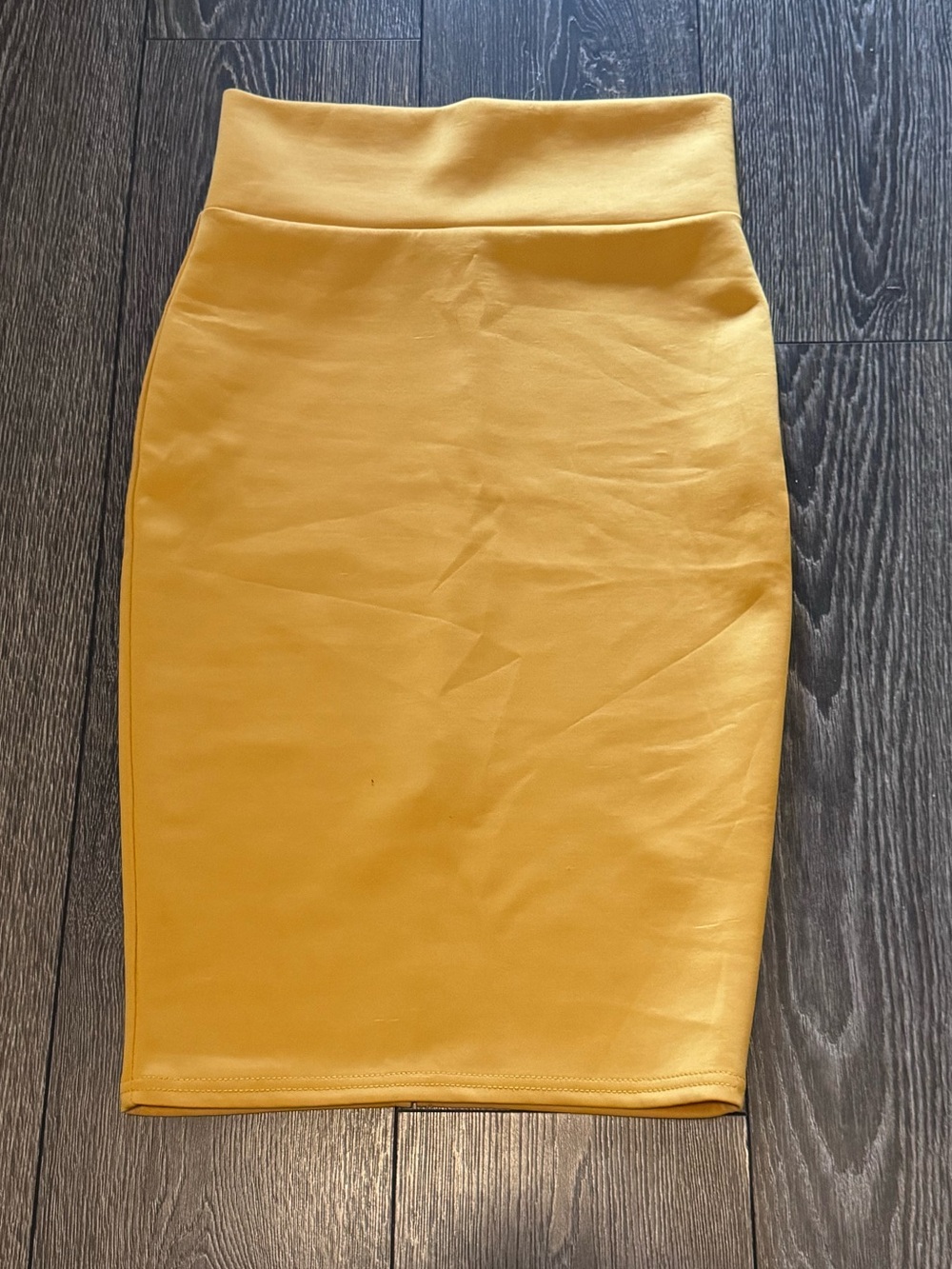 UK2LA Mustard Yellow High-Waist Pencil Skirt